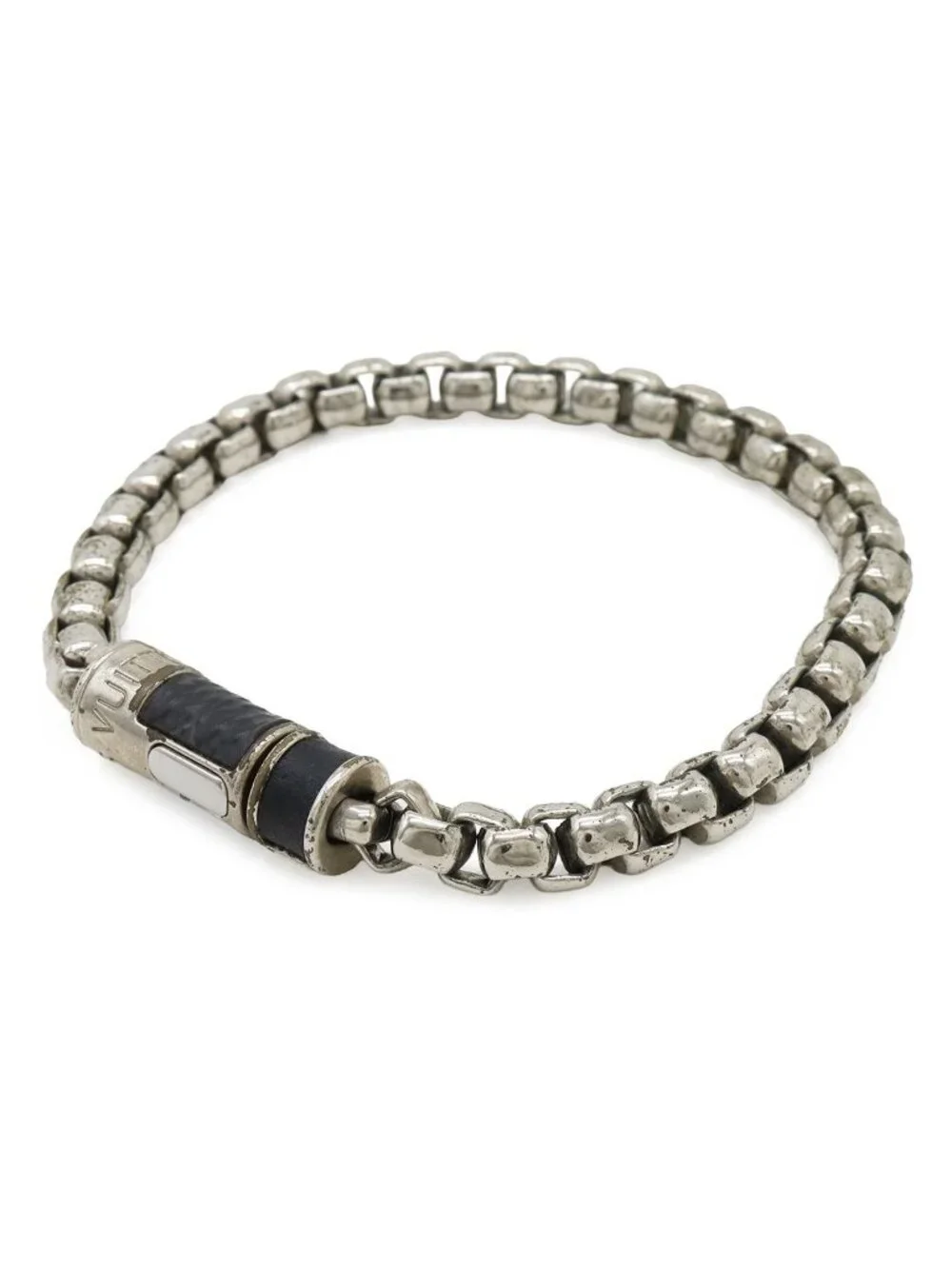 Louis Vuitton Bracelet Chain Monogram Eclipse M Silver